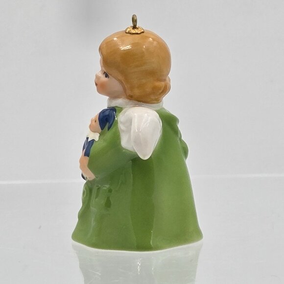 Goebel Hummel Angel Bell Ornament 1994 Green Angel with Clown Nineteenth Edition - Picture 4 of 11